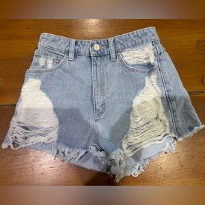 ABRAND Tattered High Rise Denim Jeans